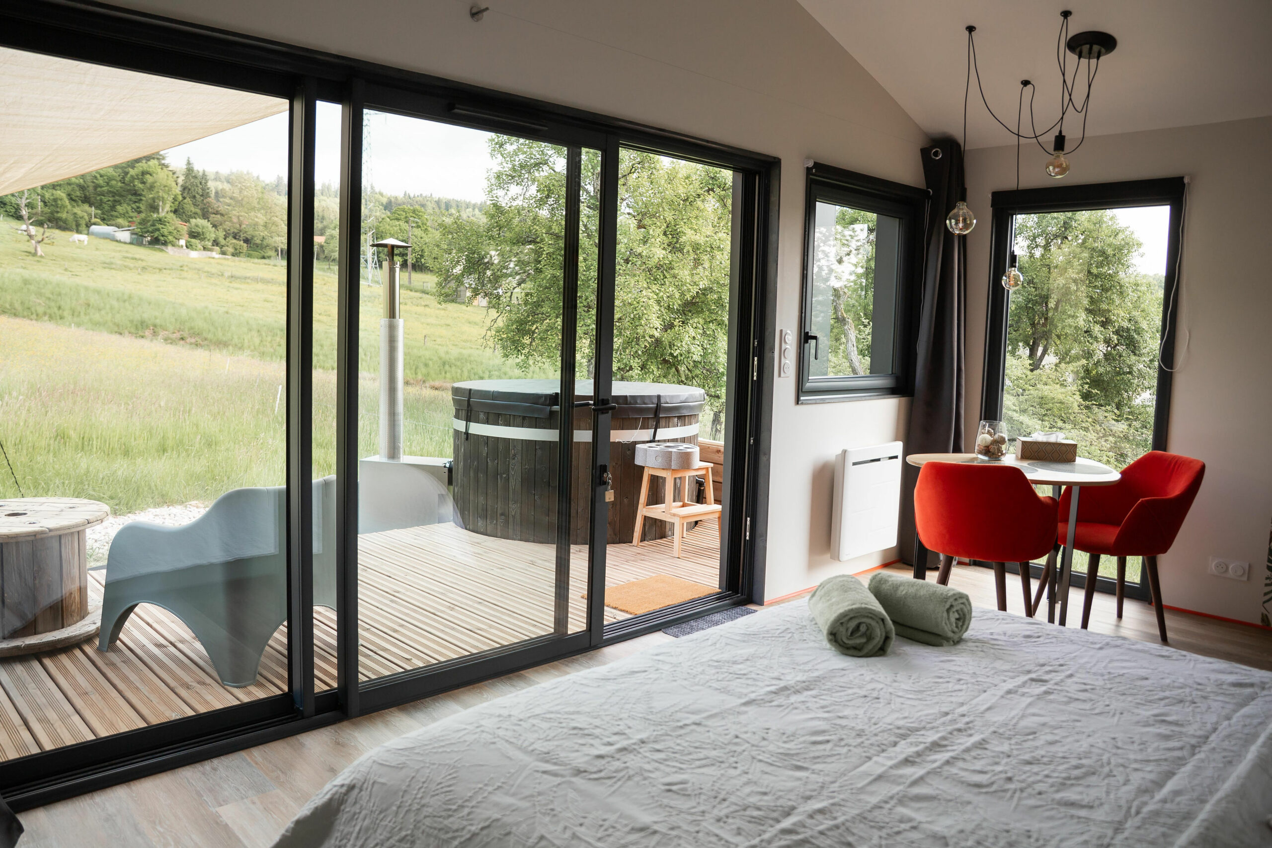 vue depuis l'intérieur - lodge Heslinki